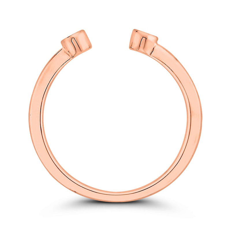 0.07 CT. T.W. Natural Diamond Two Stone Open Ring in Solid 10K Rose Gold