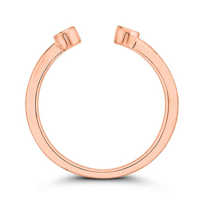 0.07 CT. T.W. Natural Diamond Two Stone Open Ring in Solid 10K Rose Gold