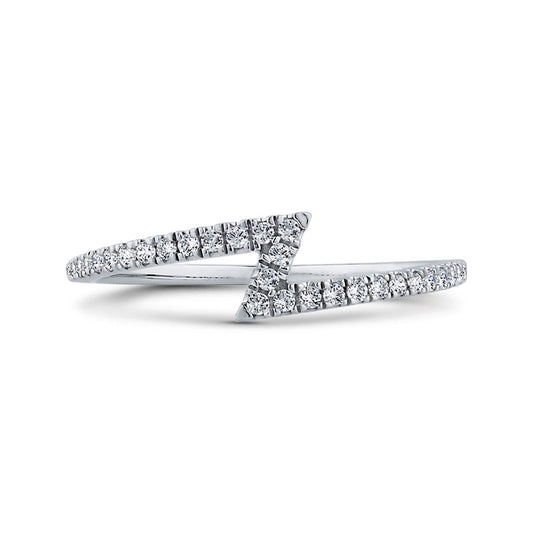 0.17 CT. T.W. Natural Diamond Lightning Bolt Ring in Solid 10K White Gold