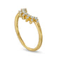 0.17 CT. T.W. Natural Diamond Sunburst Contour Anniversary Band in Solid 10K Yellow Gold