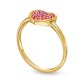 Ruby Cluster Heart Ring in Solid 10K Yellow Gold