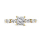 1.0 CT. T.W. Princess-Cut and Marquise Natural Diamond Engagement Ring in Solid 14K Gold