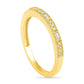 0.10 CT. T.W. Baguette and Round Natural Diamond Antique Vintage-Style Anniversary Band in Solid 10K Yellow Gold