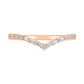 0.17 CT. T.W. Baguette and Round Natural Diamond Chevron Anniversary Band in Solid 10K Rose Gold