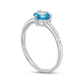 6.0mm Swiss Blue Topaz and 0.10 CT. T.W. Natural Diamond Ring in Solid 10K White Gold