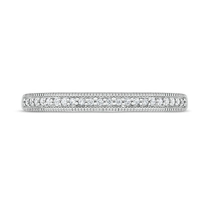 0.75 CT. T.W. Princess-Cut Natural Diamond Frame Antique Vintage-Style Bridal Engagement Ring Set in Solid 10K White Gold