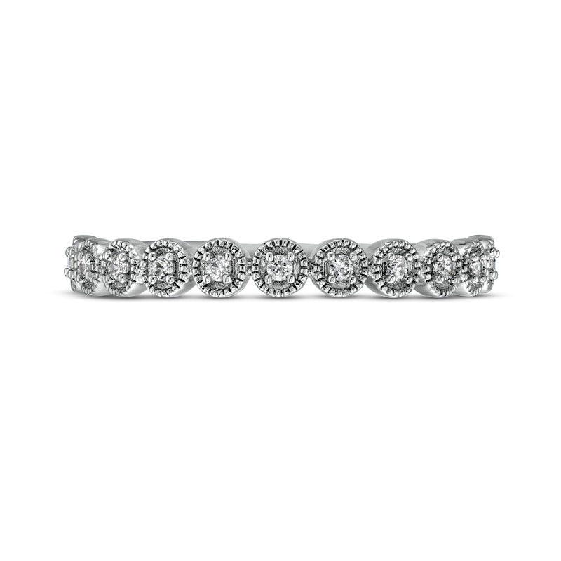 0.07 CT. T.W. Natural Diamond Circle Stackable Anniversary Band in Solid 10K White Gold
