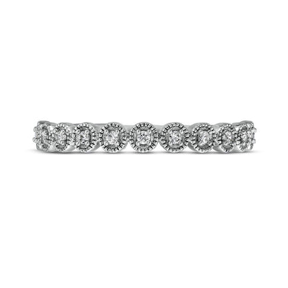 0.07 CT. T.W. Natural Diamond Circle Stackable Anniversary Band in Solid 10K White Gold