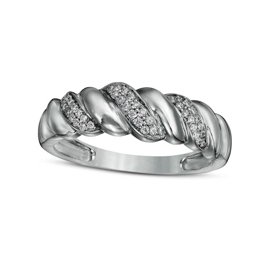 0.13 CT. T.W. Natural Diamond Twist Anniversary Band in Sterling Silver