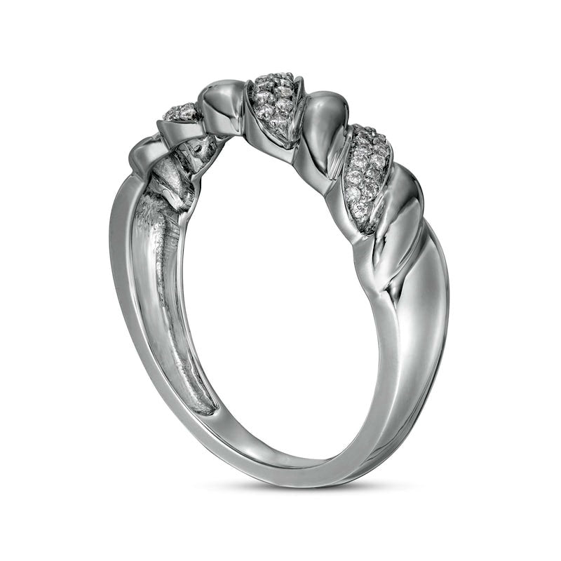 0.13 CT. T.W. Natural Diamond Twist Anniversary Band in Sterling Silver