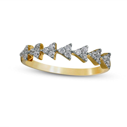 0.25 CT. T.W. Natural Diamond Multi-Triangle Stackable Anniversary Band in Solid 10K Yellow Gold
