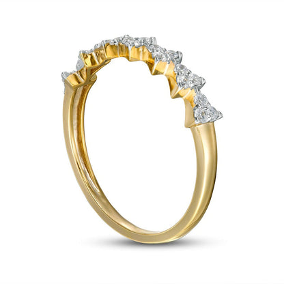 0.25 CT. T.W. Natural Diamond Multi-Triangle Stackable Anniversary Band in Solid 10K Yellow Gold
