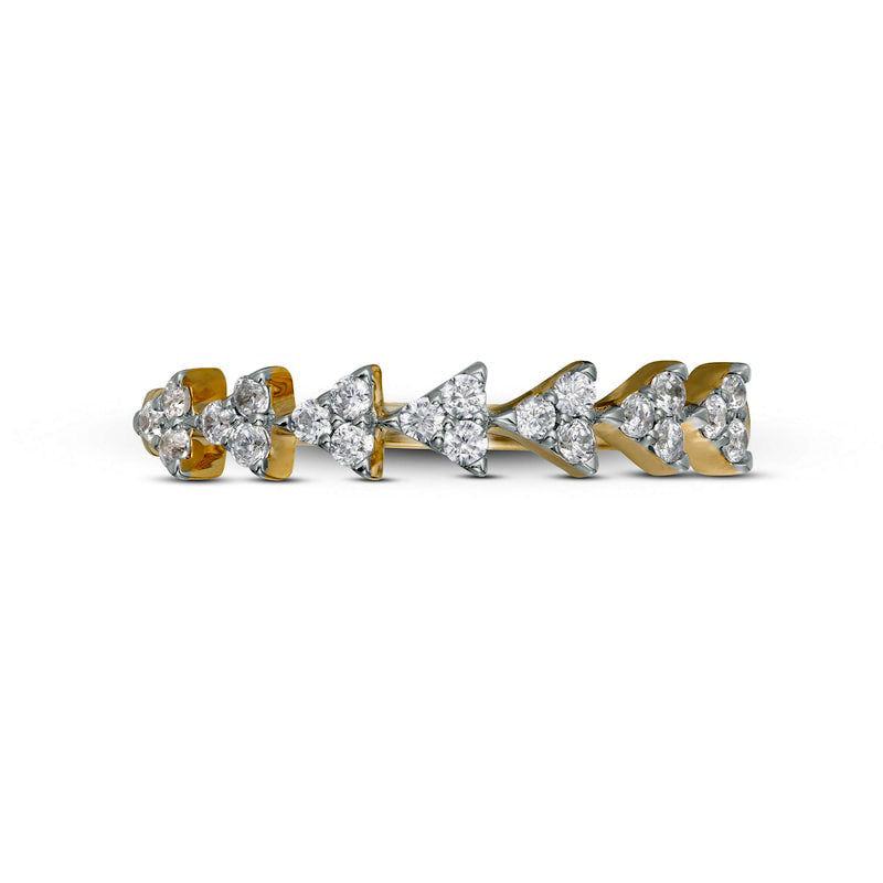 0.25 CT. T.W. Natural Diamond Multi-Triangle Stackable Anniversary Band in Solid 10K Yellow Gold