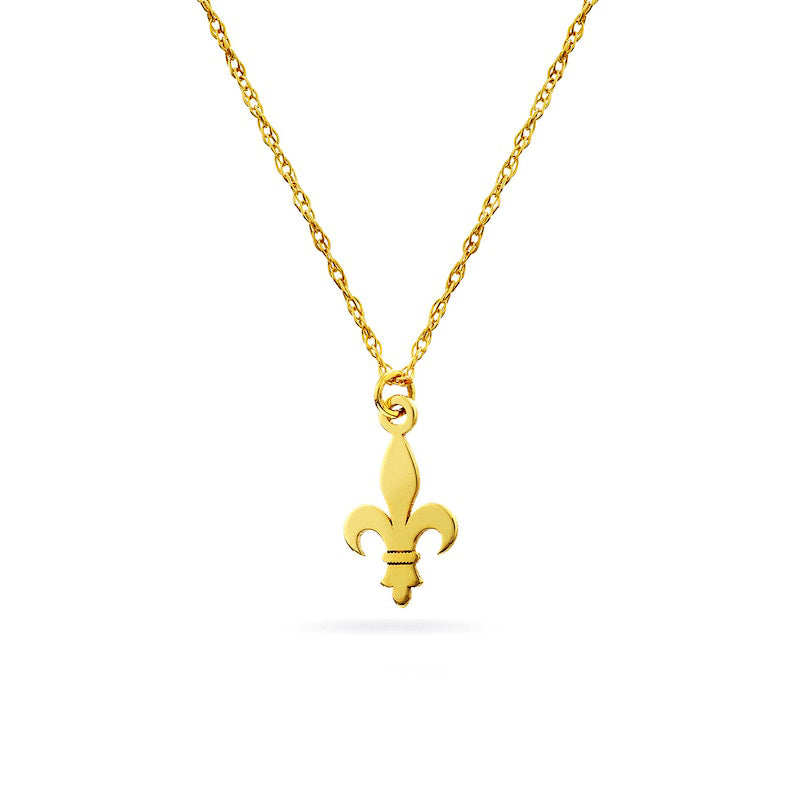 Mini Fleur-de-Lis Pendant in 14K Gold