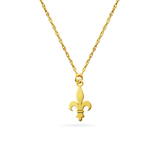 Mini Fleur-de-Lis Pendant in 14K Gold
