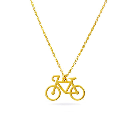 Mini Bicycle Pendant in 14K Gold