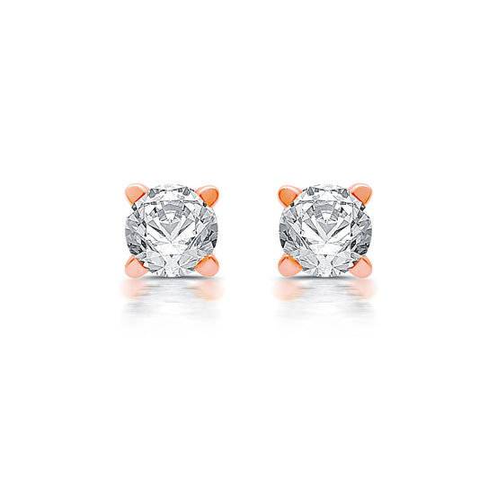 0.2 CT. T.W. Diamond Solitaire Stud Earrings in 14K Rose Gold (J/I3)