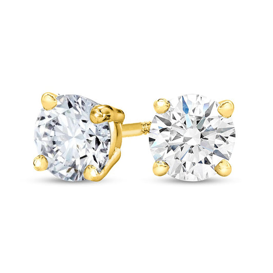 1 CT. T.W. Certified Diamond Solitaire Stud Earrings in 14K Gold (J/VS2)