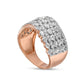 2.0 CT. T.W. Natural Diamond Multi-Row Wave Anniversary Band in Solid 10K Rose Gold