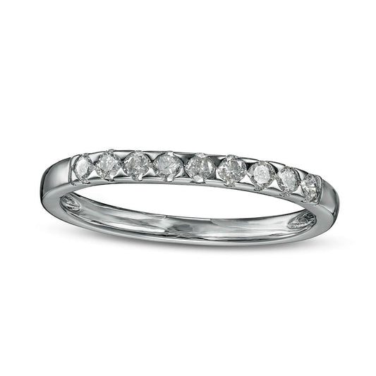 0.33 CT. T.W. Natural Diamond Nine Stone Anniversary Band in Sterling Silver
