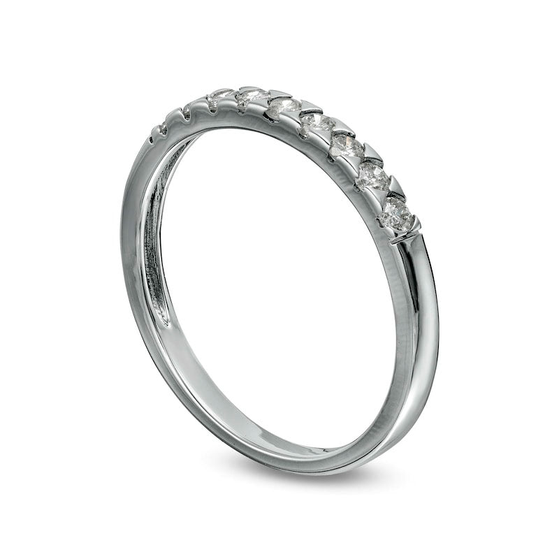 0.33 CT. T.W. Natural Diamond Nine Stone Anniversary Band in Sterling Silver