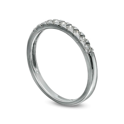 0.33 CT. T.W. Natural Diamond Nine Stone Anniversary Band in Sterling Silver