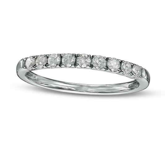 0.33 CT. T.W. Natural Diamond Nine Stone Anniversary Band in Solid 10K White Gold