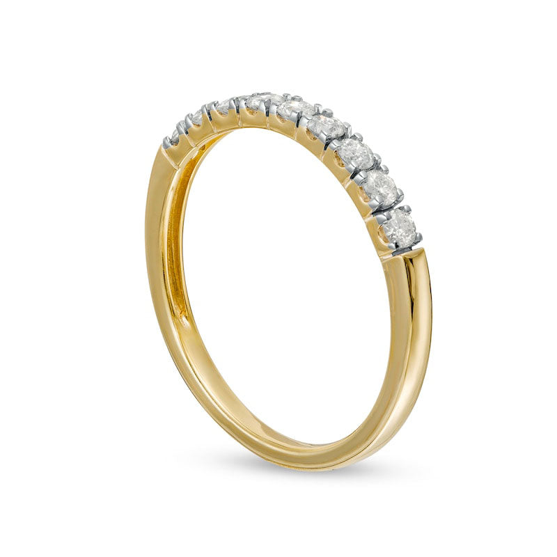 0.33 CT. T.W. Natural Diamond Nine Stone Anniversary Band in Solid 10K Yellow Gold