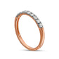 0.33 CT. T.W. Natural Diamond Nine Stone Anniversary Band in Solid 10K Rose Gold