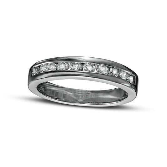 0.50 CT. T.W. Natural Diamond Ten Stone Anniversary Band in Solid 10K White Gold