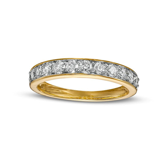 0.63 CT. T.W. Natural Diamond Eleven Stone Anniversary Band in Solid 10K Yellow Gold