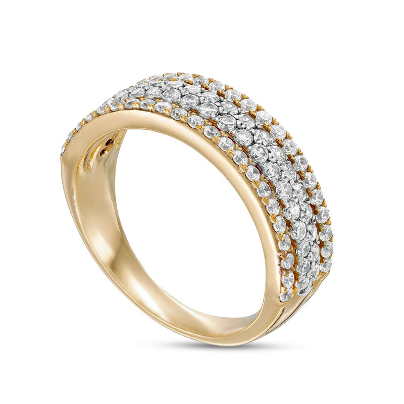 1.0 CT. T.W. Natural Diamond Multi-Row Anniversary Band in Solid 14K Gold