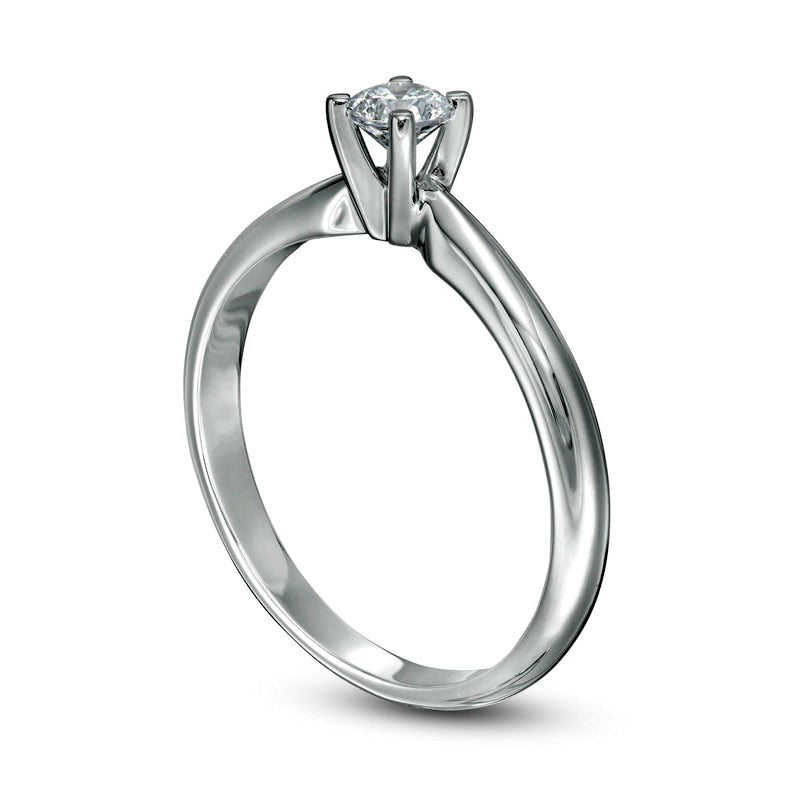0.25 CT. T.W. Natural Clarity Enhanced Diamond Solitaire Engagement Ring in Solid 14K White Gold (I/I2)