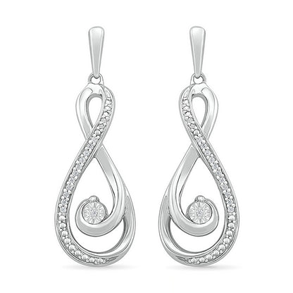0.07 CT. T.W. Diamond Infinity Loop Earrings in Sterling Silver