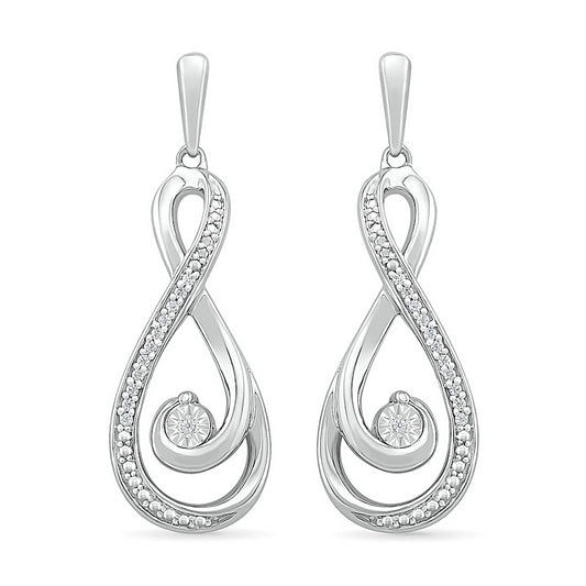 0.07 CT. T.W. Diamond Infinity Loop Earrings in Sterling Silver