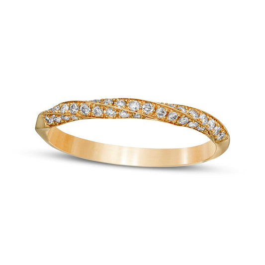 0.25 CT. T.W. Natural Diamond Twist Stackable Anniversary Band in Solid 14K Gold