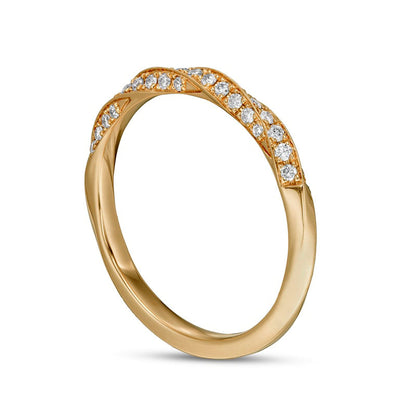 0.25 CT. T.W. Natural Diamond Twist Stackable Anniversary Band in Solid 14K Gold
