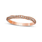 0.25 CT. T.W. Natural Diamond Twist Stackable Anniversary Band in Solid 14K Rose Gold