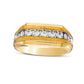 Men's 0.63 CT. T.W. Natural Diamond Graduated Eleven Stone Wedding Band in Solid 10K Yellow Gold