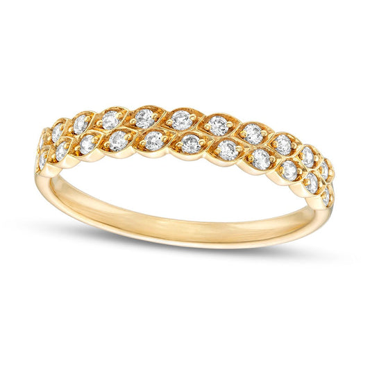 0.25 CT. T.W. Natural Diamond Marquise-Shaped Double Row Stackable Band in Solid 10K Yellow Gold