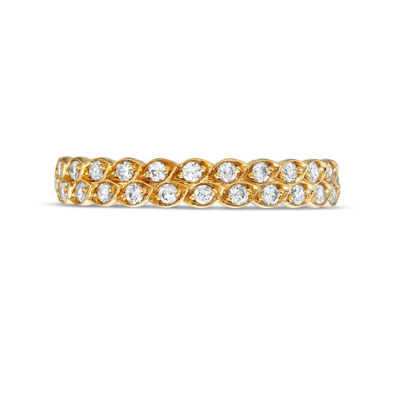 0.25 CT. T.W. Natural Diamond Marquise-Shaped Double Row Stackable Band in Solid 10K Yellow Gold