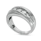 Men's 1.0 CT. T.W. Natural Diamond Slanted Wedding Band in Solid 10K White Gold