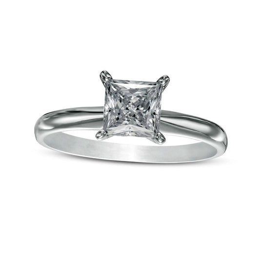 1.0 CT. Certified Princess-Cut Lab-Created Diamond Solitaire Engagement Ring in Solid 14K White Gold (F/VS2)