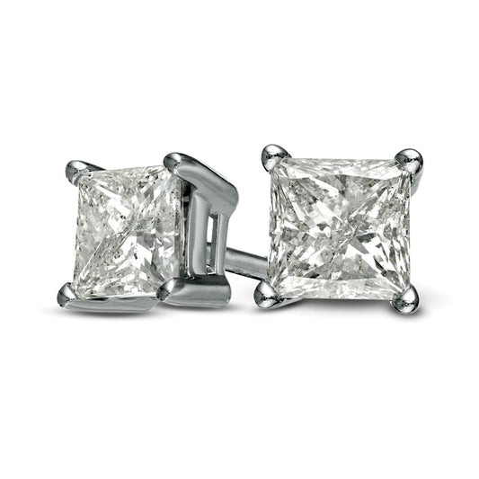 1.2 CT. T.W. Princess-Cut Diamond Solitaire Stud Earrings in 14K White Gold