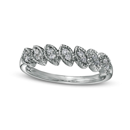 0.10 CT. T.W. Natural Diamond Marquise-Shaped Ring in Solid 10K White Gold