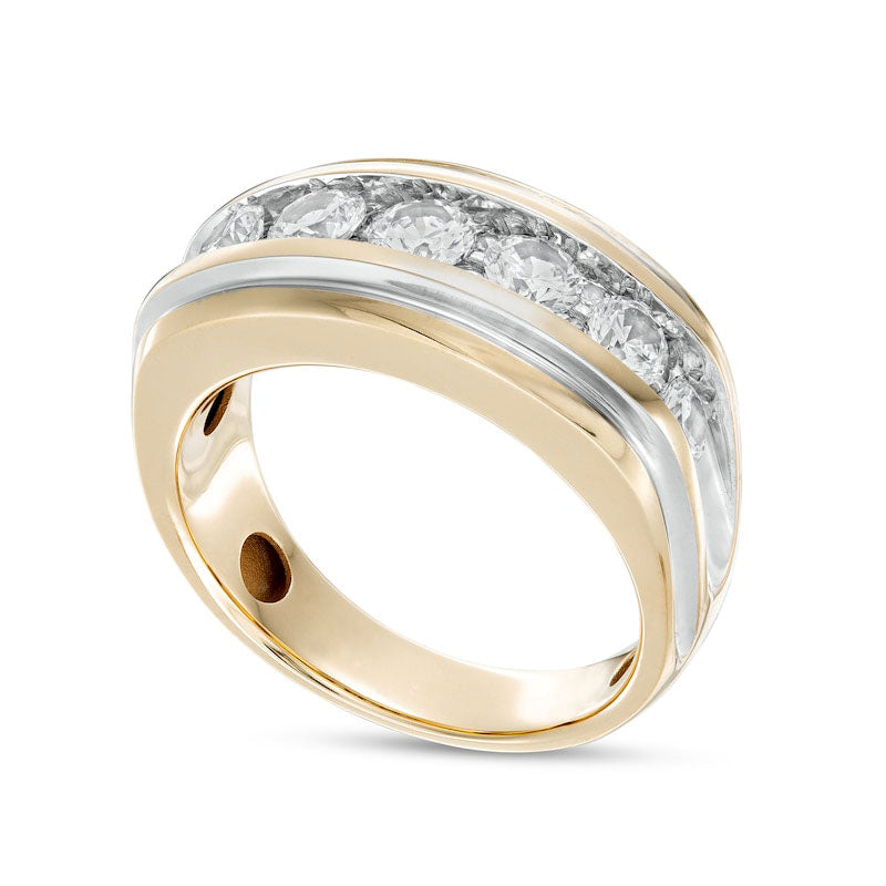 Men's 2.0 CT. T.W. Natural Diamond Wedding Band in Solid 10K Yellow Gold
