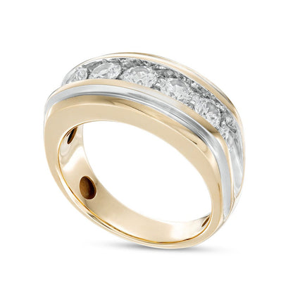 Men's 2.0 CT. T.W. Natural Diamond Wedding Band in Solid 10K Yellow Gold