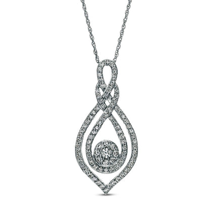 1 CT. T.W. Composite Natural Diamond Double Loop Pendant in Sterling Silver