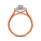 0.33 CT. T.W. Composite Cushion-Shaped Natural Diamond Double Frame Engagement Ring in Solid 10K Rose Gold