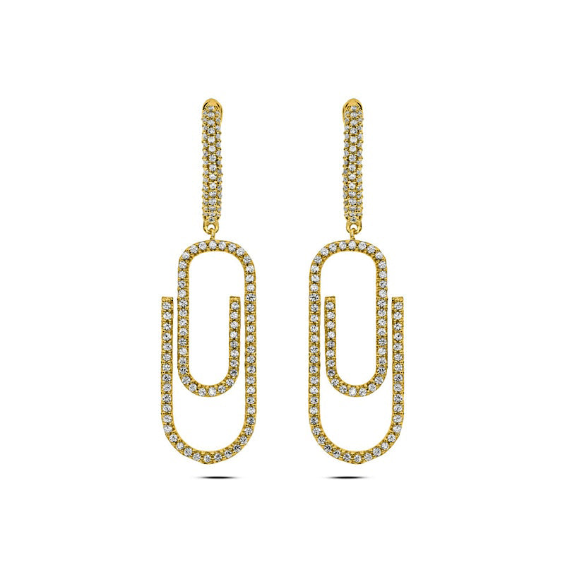 0.75 CT. T.W. Diamond Paperclip Drop Earrings in 10K Gold
